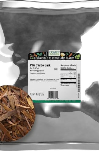 Frontier Co-op Pau d'Arco 樹皮，經過切割和篩選，猶太潔食，未經輻照 | 1 磅散裝袋 | Tabebuia impetiginosa（Mart. ex DC.）