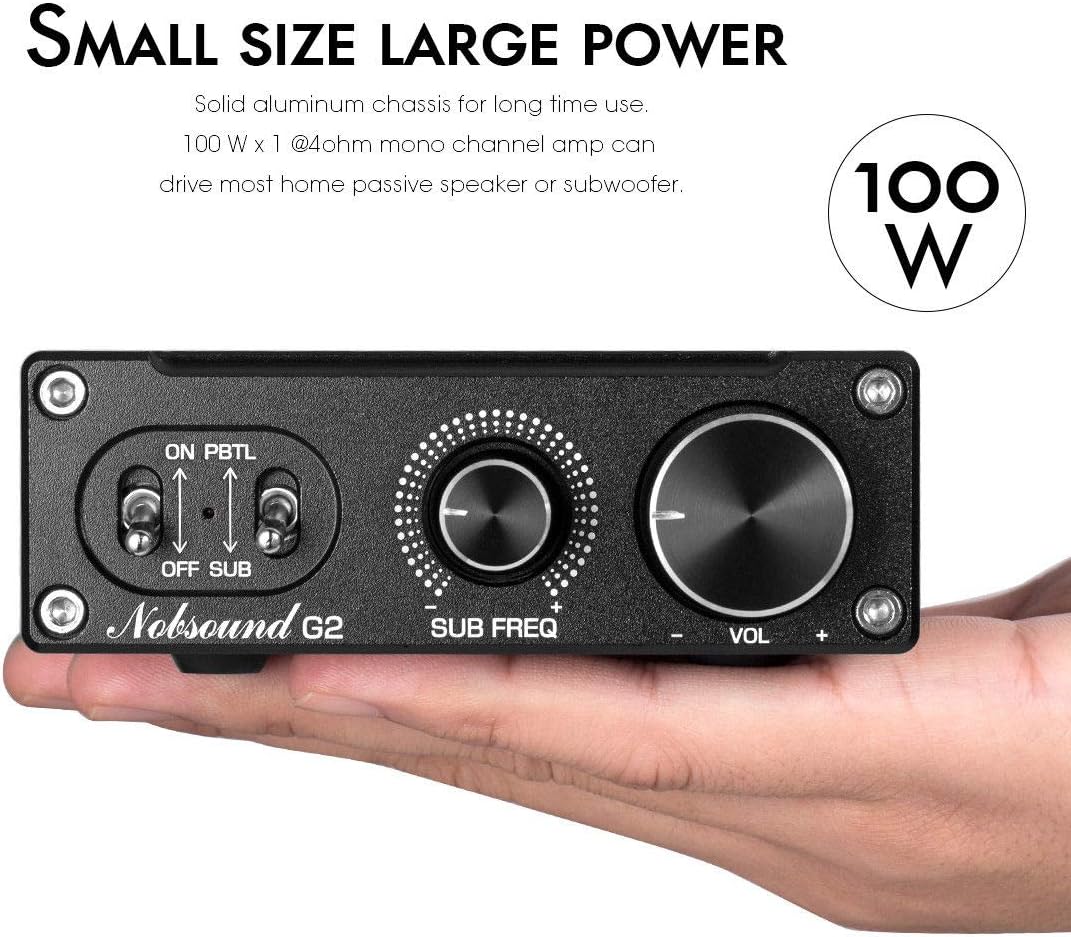 Nobsound G2 Subwoofer Power Amplifier Mini Mono SUB Amp 100W PBTL BTL Bridge Home Theater - Image 5