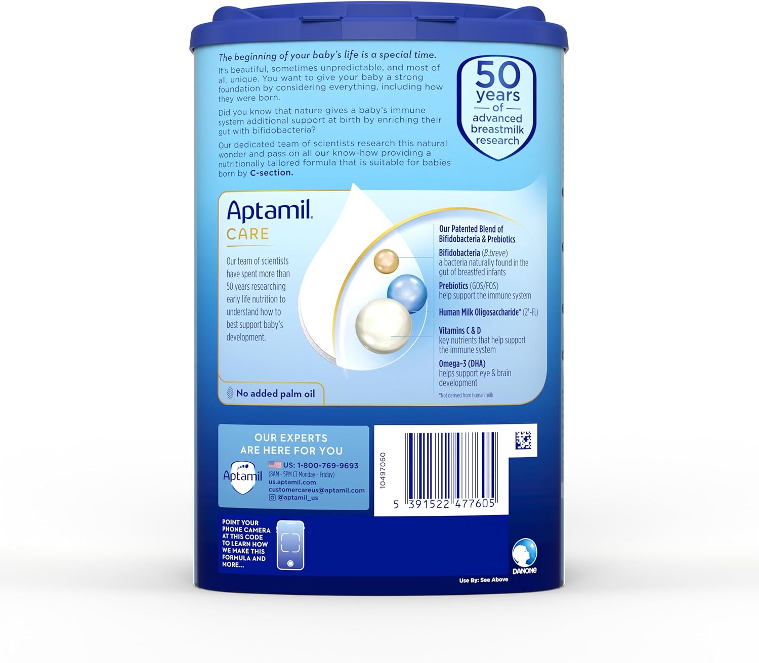 Aptamil Care Stage 2,嬰兒配方奶粉,適合 6 個月以上,也適用於剖腹產嬰兒,含有 DHA 和 ARA、Omega 3 和 6、益生元,不含棕櫚油,28.2 盎司,包裝可能有所不同 - Image 6
