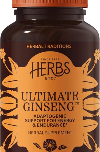 Herbs Etc. Ultimate Ginseng Softgels, Gluten-Free & Organic, 30 Count