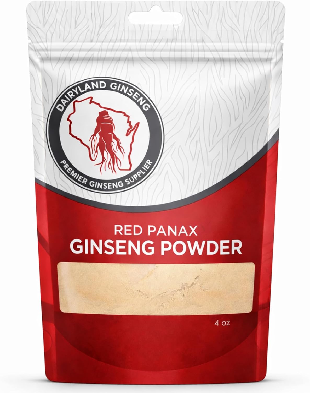Red Panax Ginseng Powder with Natural Ginsenosides (4 oz)- Supports Healthy Energy, Vitality, Mood and More, Korean Panax Ginseng Root Powder for Smoothies, Coffee or Drinks (1 Pack)