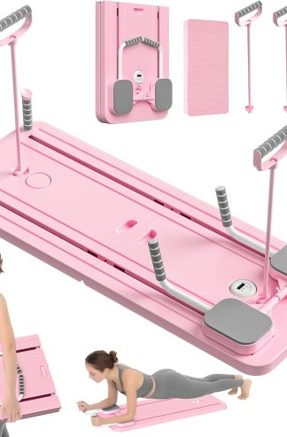 JANUA 普拉提板 - 普拉提塑身機套裝、家用多功能可折疊普拉提塑身機板、5 合 1 普拉提滑板