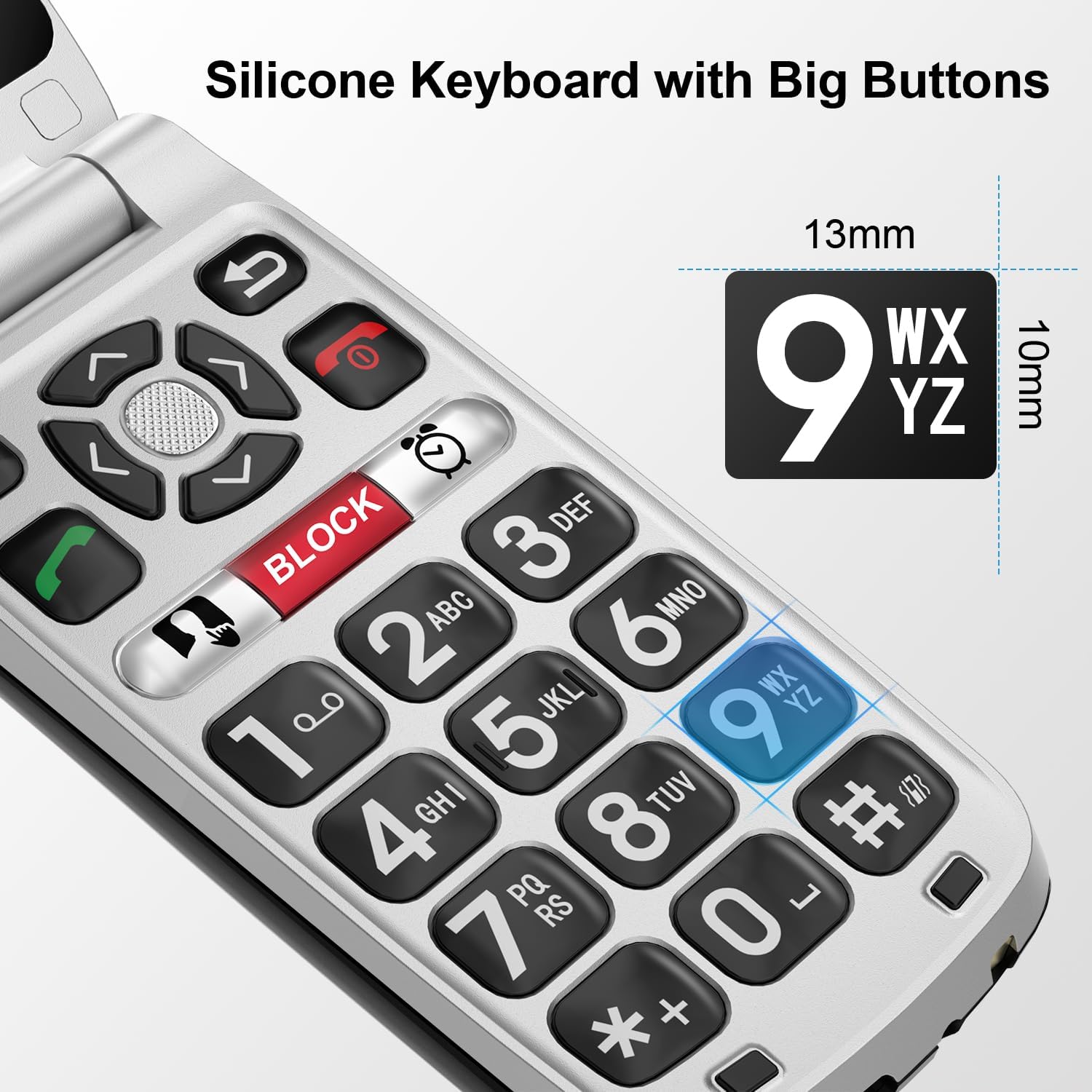 Easyfone Prime-A1 Pro 4G Flip Cell Phone for Seniors | Easy-to-Use | Big Buttons | Clear Sound | SOS & Block Button | Photo Speed Dial | SIM Card Included and Charging Dock (Black) - Image 6