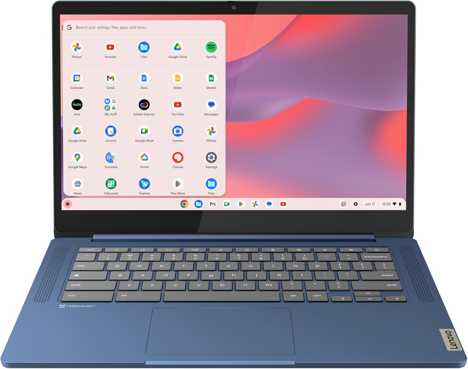 聯想 IdeaPad Slim 3 Chromebook 筆記型電腦 - 2024 年 - 輕型筆記型電腦 - Waves MaxxAudio® 揚聲器 - 14 吋高清顯示器 -720p 相機 - 4GB 記憶體 - 64GB 儲存 - MediaTek Kompanio 520 - 深淵藍色 - Image 2