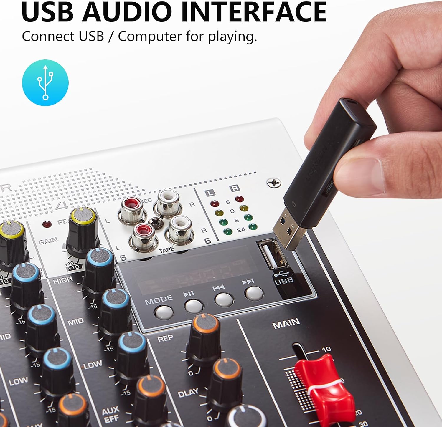 音訊混音器 6 通道 DJ 混音器,專業音板控制台,帶 USB MP3 藍牙輸入 48V,適用於現場表演家庭舞台卡拉 OK - Image 6