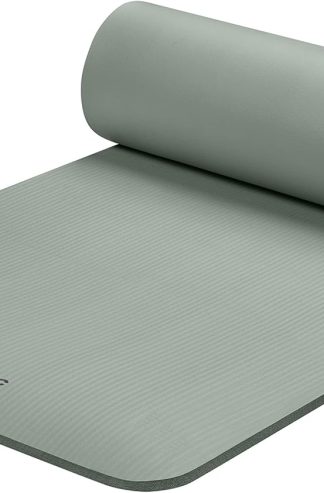 Retrospec Solana Yoga Mat Thick 1/2in Non-Slip Workout Mat with Nylon Strap - 72x24in Exercise Mat for Pilates, Stretching & Fitness - BPA Free, Easy Clean