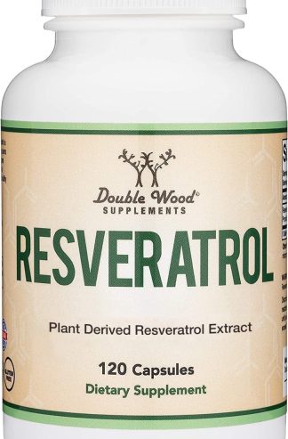 白藜蘆醇補充劑每份 500 毫克，120 粒膠囊（白藜蘆醇蓼根提取物提供 50% 反式白藜蘆醇）Double Wood 的健康抗衰老支持