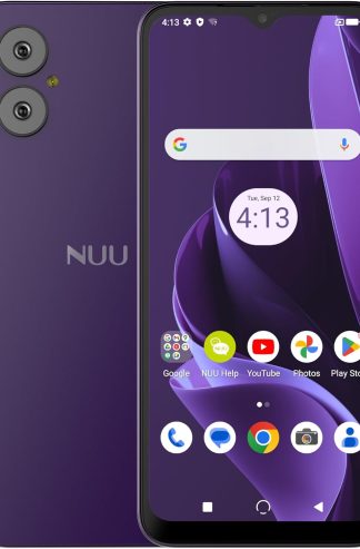 NUU A15 Cell Phone 4GB + 128GB, Unlocked for Mint, Metro, T-Mobile, Qlink and More, Perfect for Teenagers, Dual SIM 4G, Octa-Core Helio G36 2.2GHz 6.5" HD+, Android 13, Purple, US Warranty