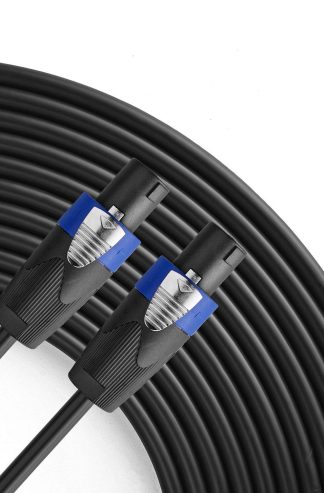 Yoico-Pro 25 英尺 12AWG Speakon 至 Speakon 電纜 - 重型 25 英尺 12 號揚聲器線，帶用於音頻放大器的扭鎖 - 單根