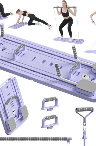 JANUA 普拉提板 - 普拉提塑身機套裝、家用多功能可折疊普拉提塑身機板、5 合 1 普拉提滑板