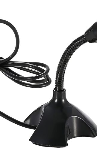 適用於桌上型電腦和筆記型電腦的迷你 USB 麥克風，便攜式 USB 電容麥克風，帶可調節支架，兼容 PC/Mac，即插即用，非常適合會議、線上課堂、遊戲、遠端工作（黑色）