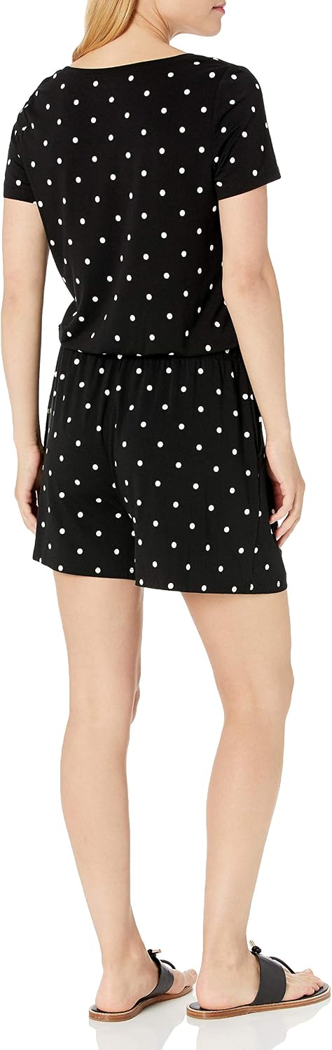 Amazon Essentials Women's Casual Summer Short-Sleeve Scoop Neck Romper with Elastic Waist - Image 2