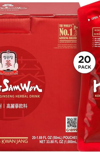 JUNG KWAN JANG Hong Sam Won 韓國紅參飲料 |能量飲料、運動前、花草茶、人參補充劑 |大棗、生薑、肉桂、枸杞|適合素食主義者（20 片）