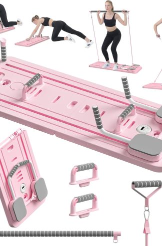 JANUA Pilates Board - Pilates Reformer Set, Multi-Purpose Foldable Pilates Reformer Board for Home, 5 in 1 Pilates Sliding Board