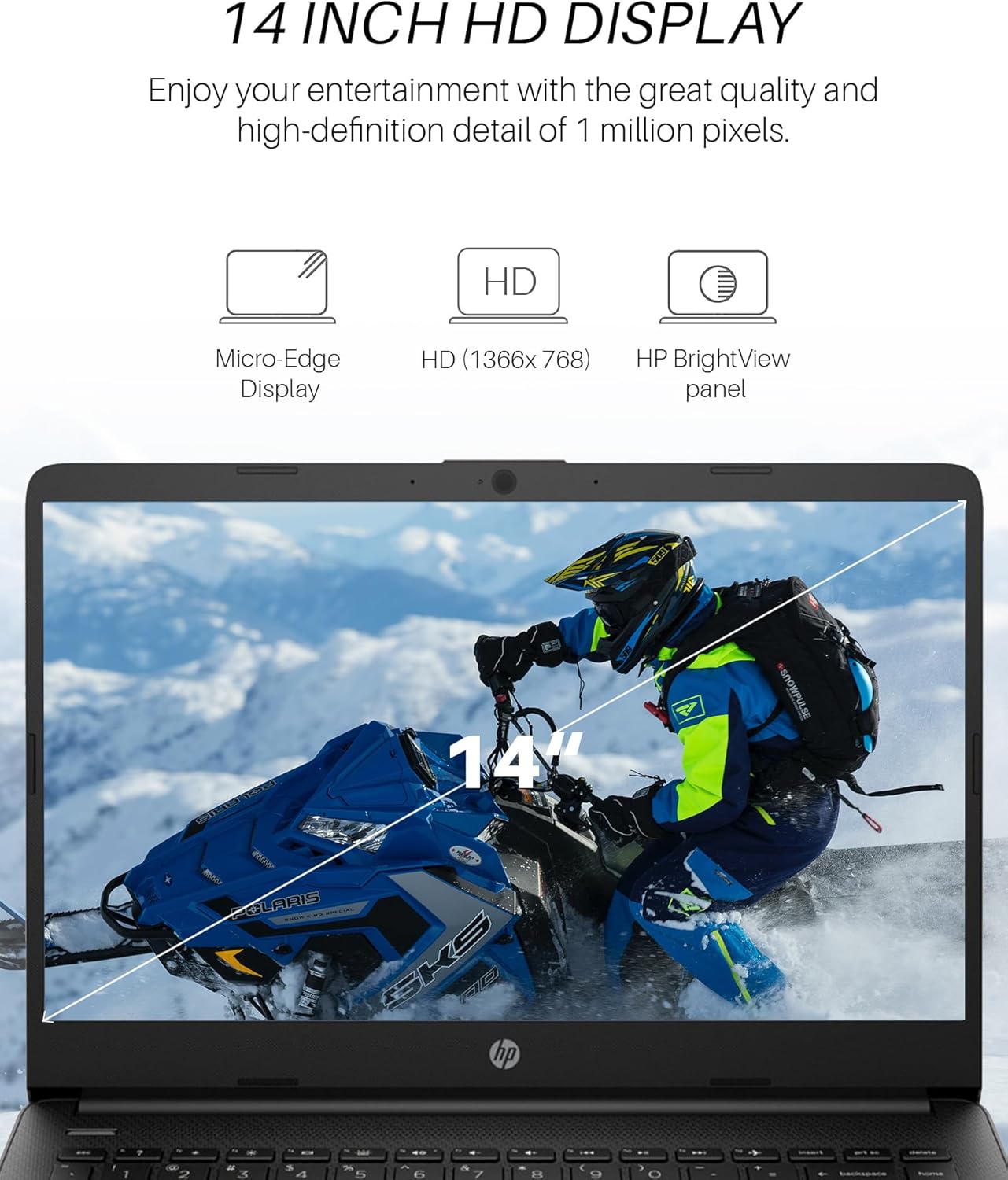 HP筆記本電腦16GB RAM用於學生業務,14英寸高清屏幕,Intel雙核N4120,416GB存儲(128GB EMMC + 256GB MSD + 32GB USB USB C Flash Drive),Windows 11 Pro&Office Pro Lifetime許可證 - Image 3