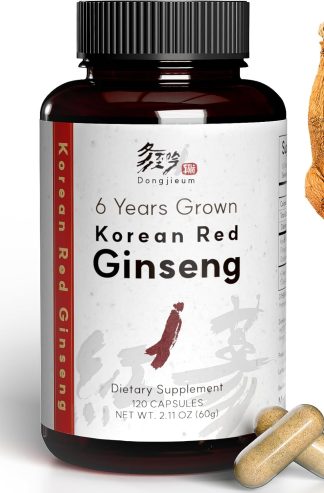 Korean Red Ginseng (6-Year Root) (Enhanced Ginsenoside) 120 Vegan Capsules