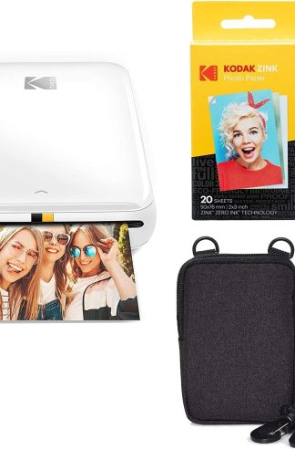 KODAK Step Wireless Mobile Photo Mini Printer (White) Go Bundle