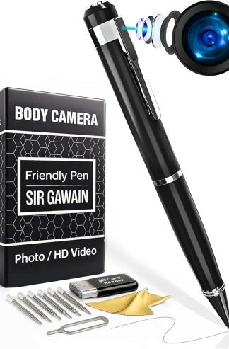 SIRGAWAIN Premium Body Camera Pen — Full HD 1080p Video & Photos, Motion Detection, One-Button Control, 2026 Model