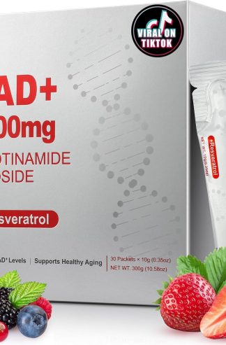 1000 毫克高效 NAD+ 液體補充劑，煙酰胺核苷和白藜蘆醇，含 PQQ，增強細胞能量、注意力和健康衰老 - 1 件