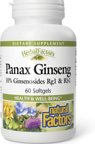 HerbalFactors by Natural Factors, Panax Ginseng, Promotes Resistance to Everyday Stress and a Healthy Well-Being, 60 softgels (60 servings)