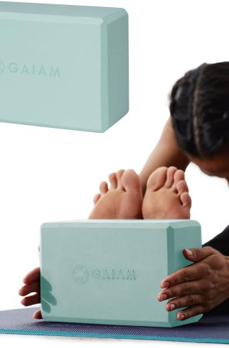 Gaiam 瑜珈塊 - 支撐不含乳膠的 Eva 泡棉 - 柔軟防滑表面，斜邊適合瑜珈、皮拉提斯、冥想