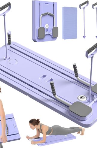 JANUA 普拉提板 - 普拉提塑身機套裝、家用多功能可折疊普拉提塑身機板、5 合 1 普拉提滑板