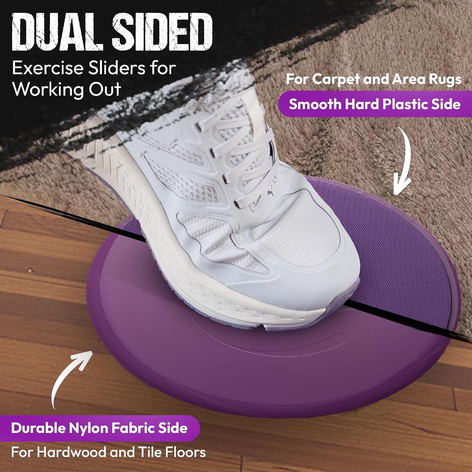 Gliding 9” Sliders for Working Out on Any Floor, 1 Pair + 4 Videos - Image 2