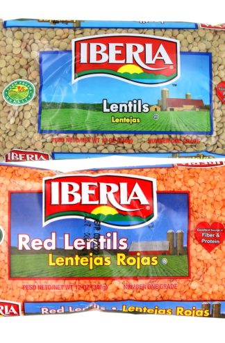 Iberia 扁豆品種包裝：乾扁豆 12 盎司、紅扁豆 12 盎司
