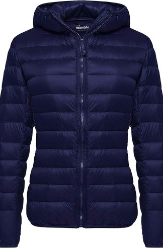 Wantdo Women's Lightweight Packable Puffer Jacket Hooded Down Coat