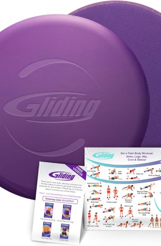 Gliding 9” Sliders for Working Out on Any Floor, 1 Pair + 4 Videos