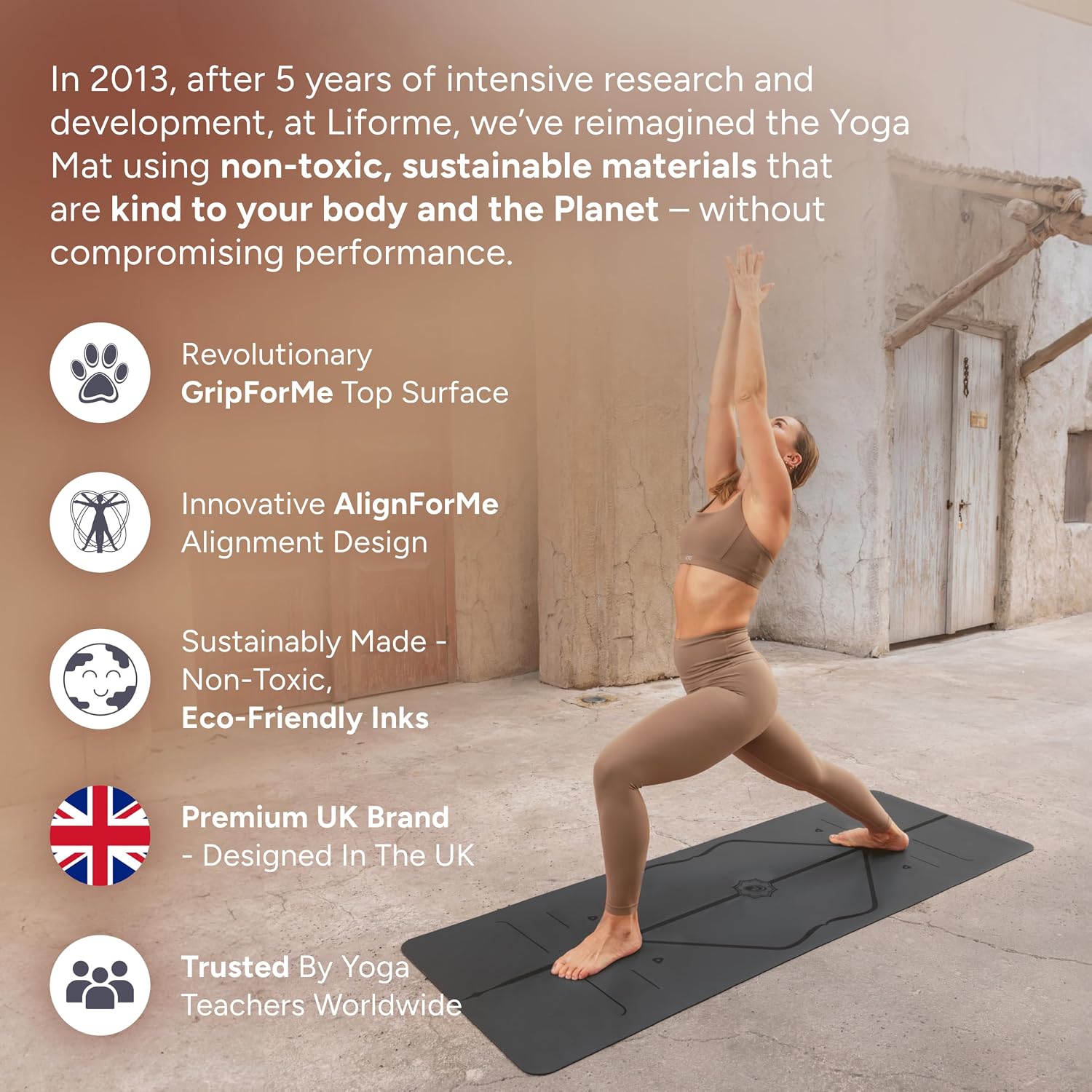 Liforme Classic Yoga Mat - Patented Alignment Design, Ultimate Grip - Image 5