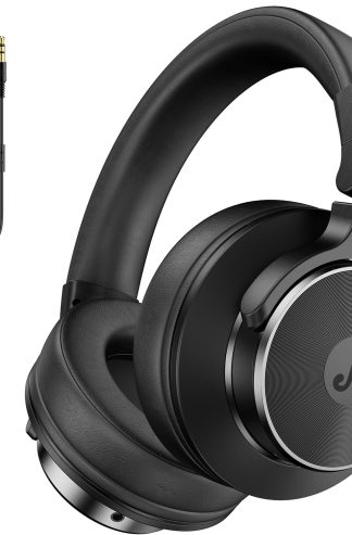 Wired Headphones Over Ear, Studio Monitor & Mixing DJ Headphones with 50mm Neodymium Drivers and 1/4 to 3.5mm Jack for Guitar AMP Podcast Piano Keyboard (Black)