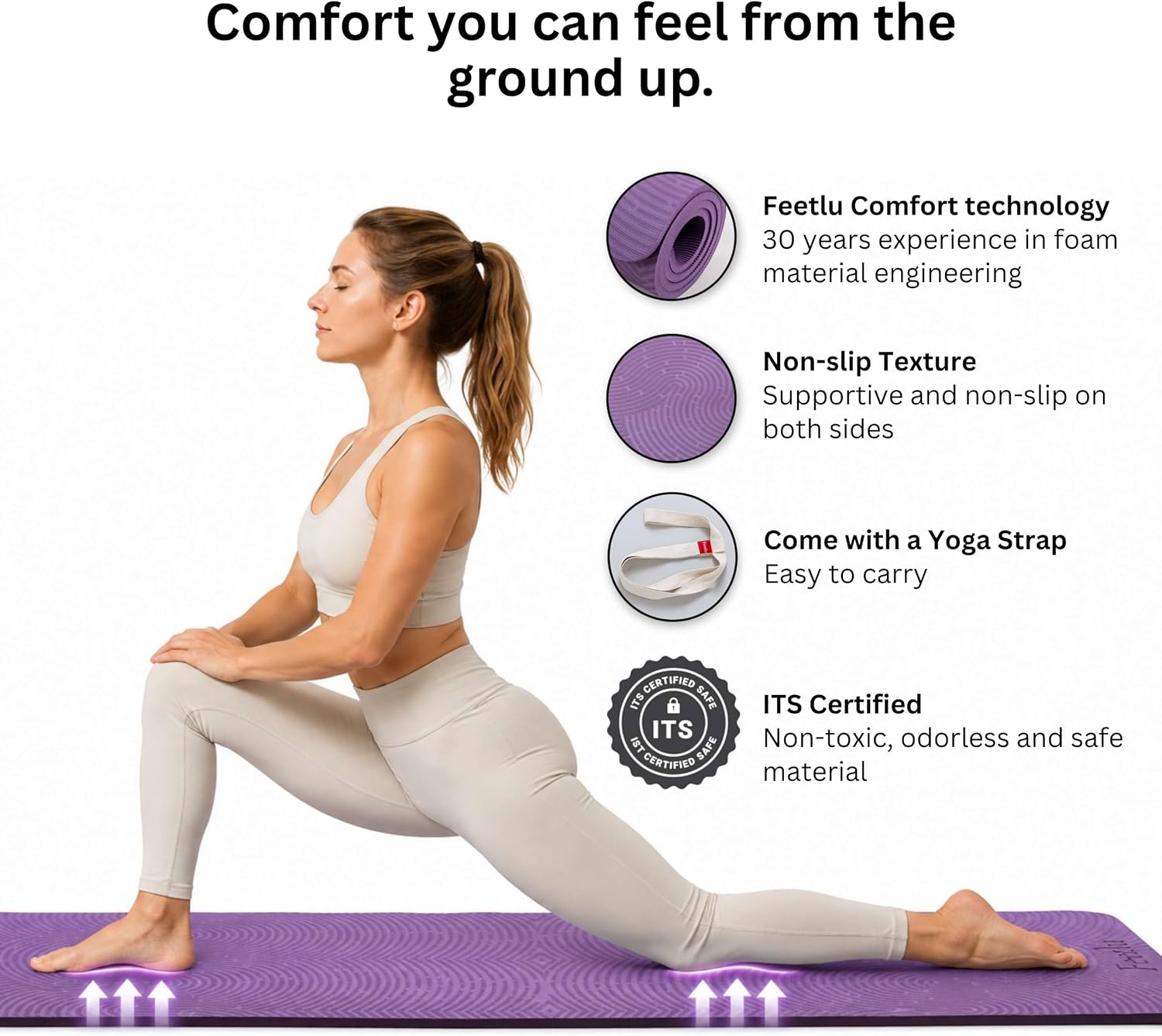 Cushioned Exercise Mat PRO, 74" x 26" x 12mm - Image 5