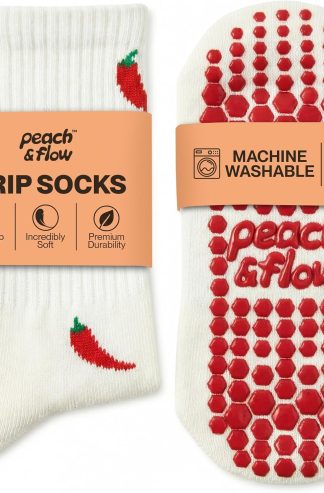 Pilates Socks with Grips for Women, Cute, Non Slip, US 6-10