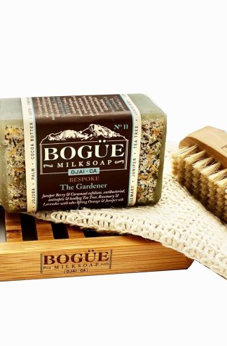 Handmade Goat Milk Soap Giftset BOGUE No.11XL Gardener Blend Over 6oz bar with Detoxifying Juniper Berry & Cornmeal Exfoliate, Remove Smells. Tea Tree, Rosemary & Lavender Oil