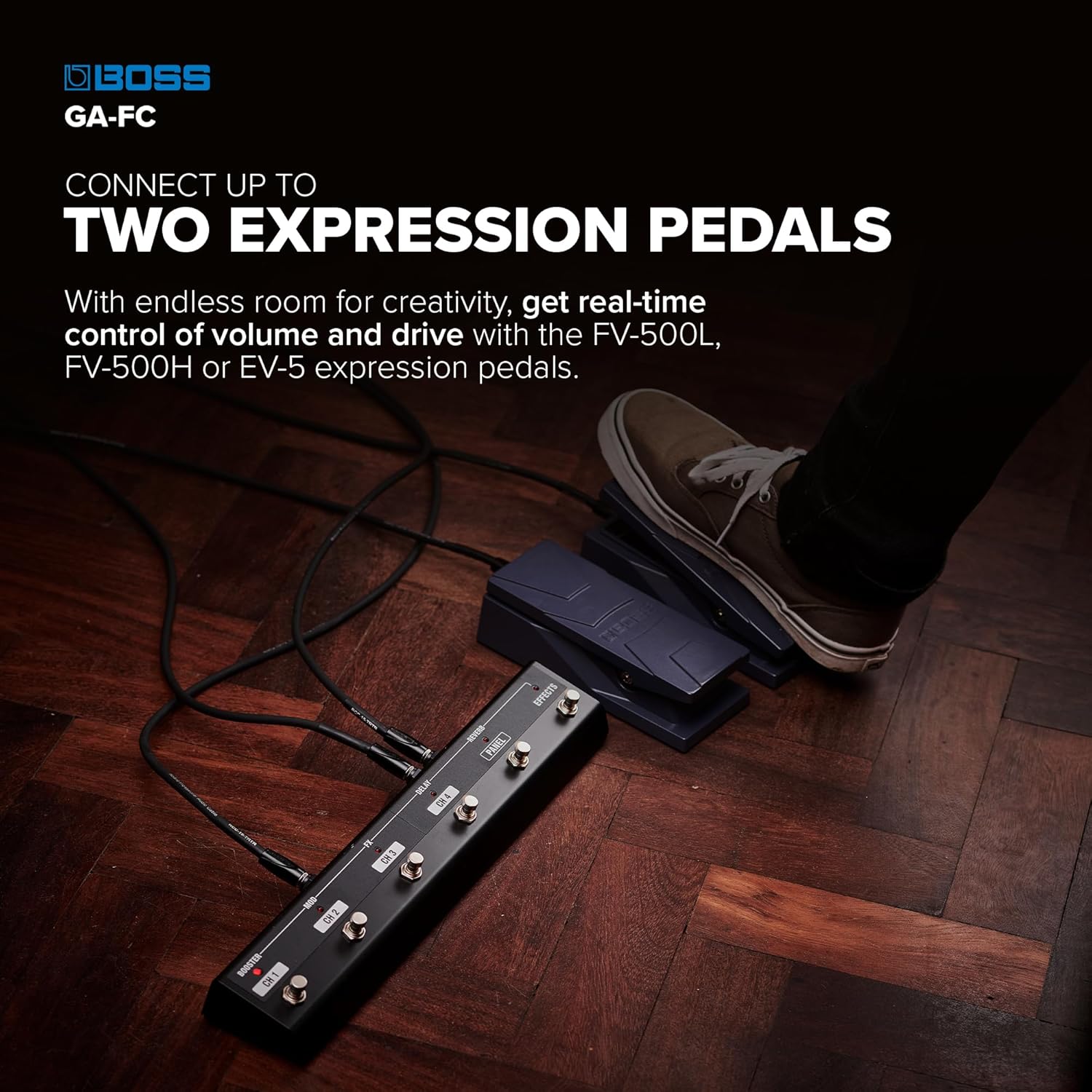 BOSS GA-FC | 6-Button Foot Controller | Hands-Free Control of BOSS/Roland Guitar & Bass Amps | Streamlined Channel Switching | Change Presets & Toggle Effects | Compatible with Most Katana Amps & More - Image 5