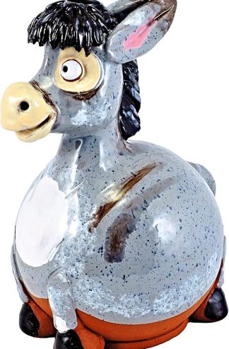 陶瓷花園裝飾 - 驢草坪樁 - 戶外雕像 - 送給園丁女士男士花園禮物的完美獨特禮物 - 手工製作防霜