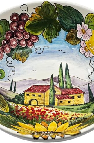工匠優雅：手工製作的意大利陶瓷、手繪碗、傳統工藝、獨特的工匠菜餚、陶器收藏品 - 托斯卡納景觀碗