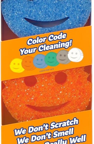 Scrub Daddy Colors 廚房海綿 - 無刮擦洗碗海綿和用於廚房水槽、浴室和家居清潔的海綿 - 不含 BPA 聚合物泡沫（3 件裝）