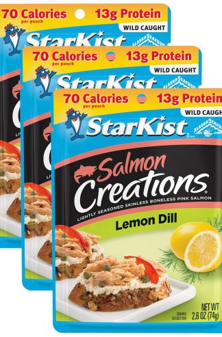 StarKist Salmon Creations，檸檬蒔蘿，2.6 盎司袋裝（3 件裝）