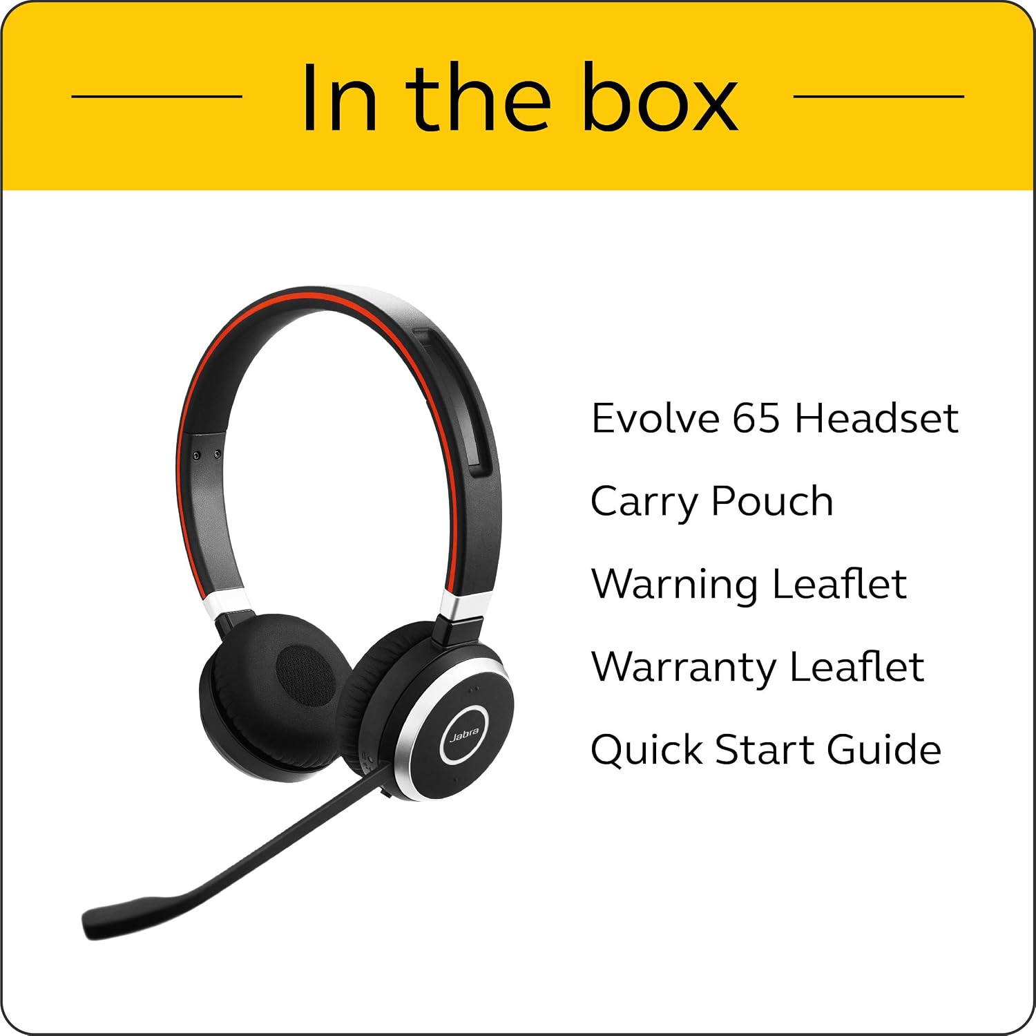 Jabra Evolve 65 UC Stereo Wireless Bluetooth Headset/Music Headphones Includes Link 360 (U.S. Retail Packaging) - Image 2