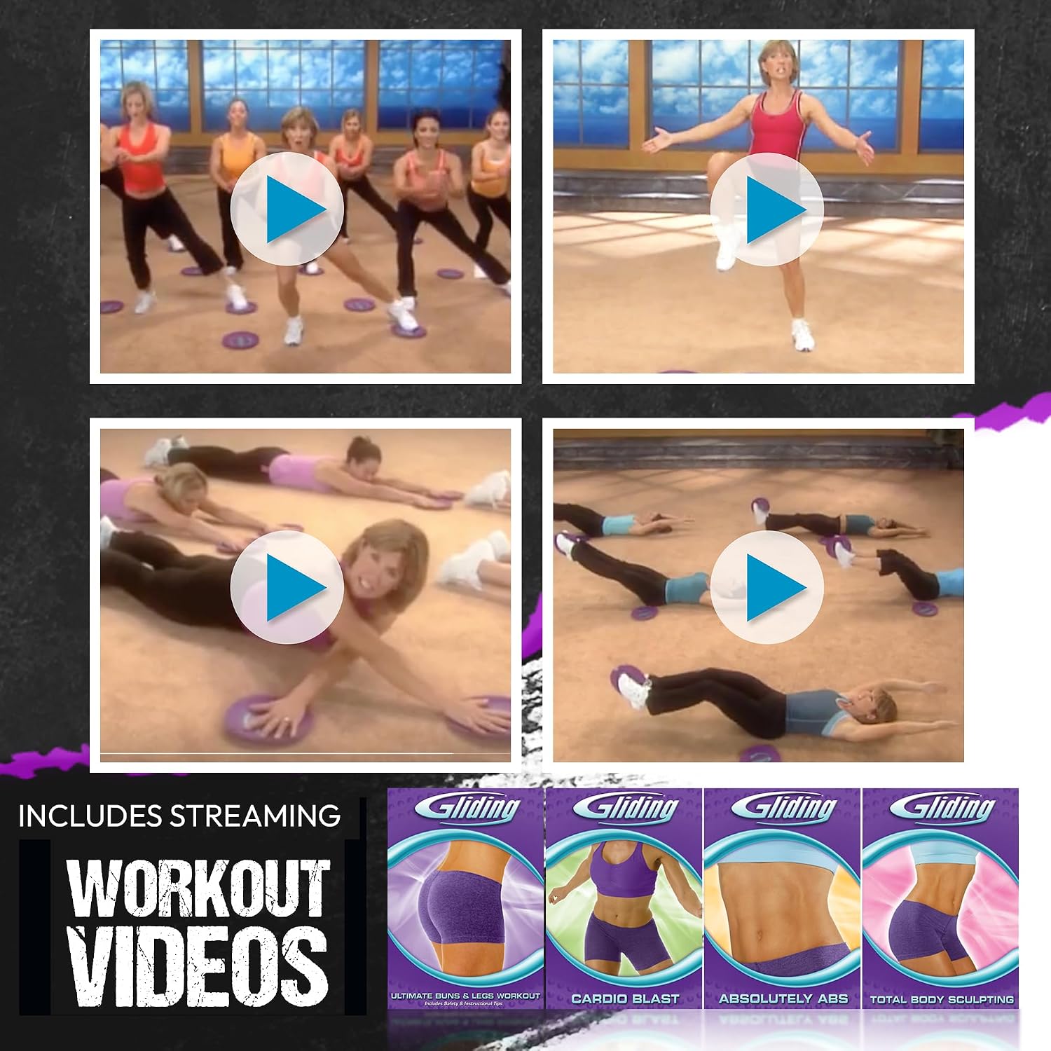 Gliding 9” Sliders for Working Out on Any Floor, 1 Pair + 4 Videos - Image 8