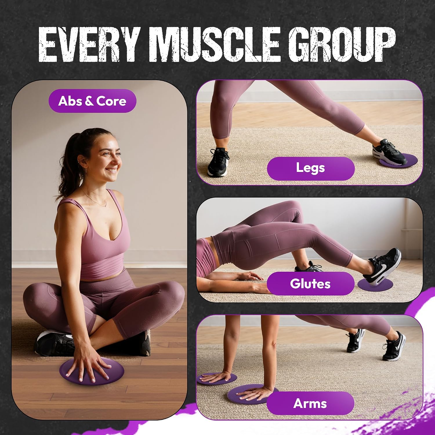 Gliding 9” Sliders for Working Out on Any Floor, 1 Pair + 4 Videos - Image 4