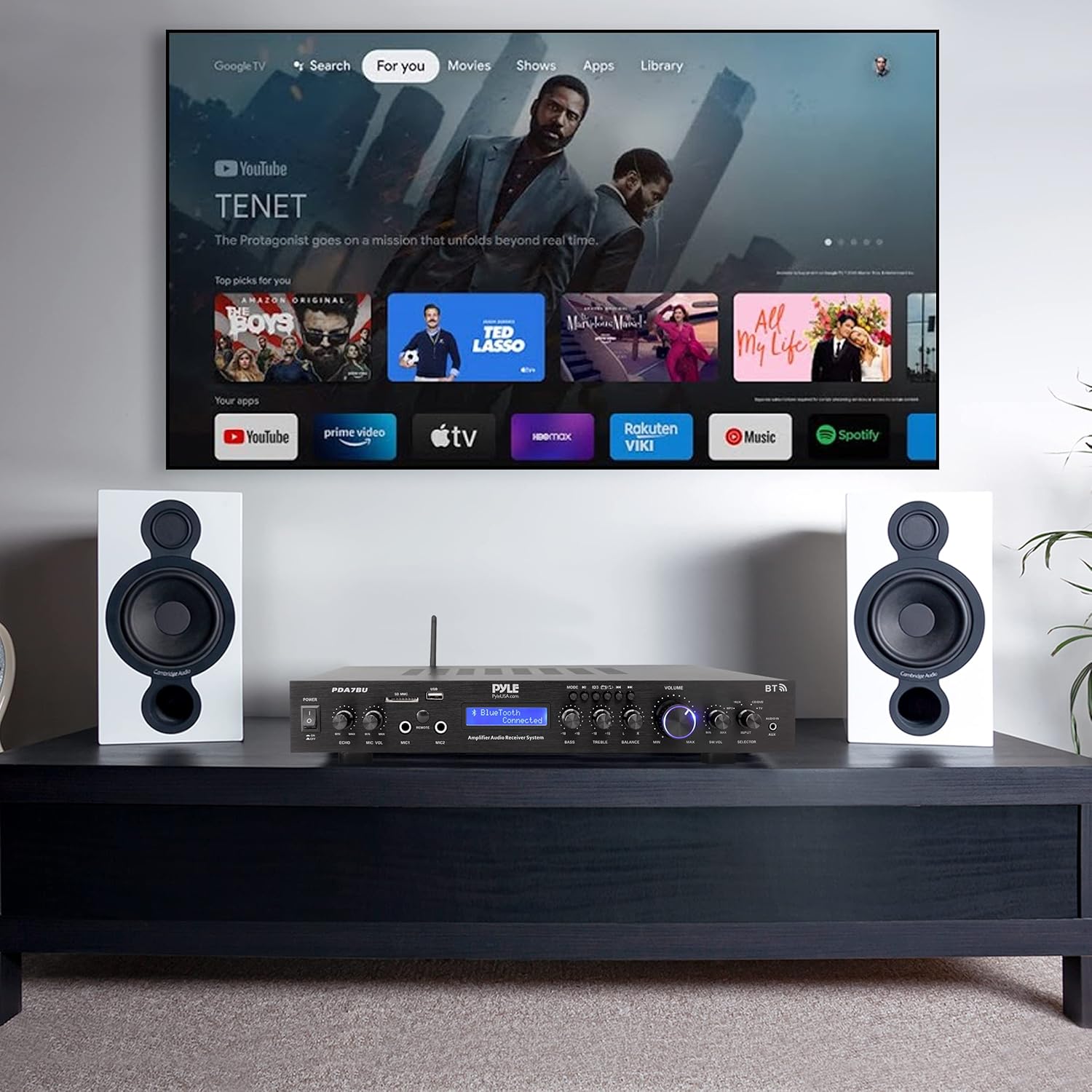 Pyle 5通道架安裝藍牙放大器接收器 - 家庭影院放大器,揚聲器放大器,藍牙無線流媒體,MP3/USB/SD/AUX/FM廣播,200瓦特,W/Digital ID3 LCD顯示,來自-pda7bu.5bu.5bu.5bu.5bu.5bu.5bu.5bu.5bu.5 - Image 8