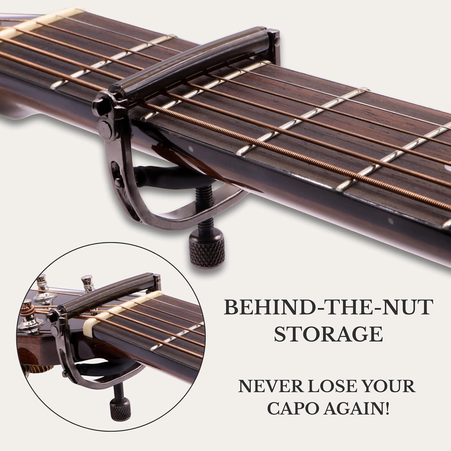 Paige 6-String Acoustic Guitar Capo, Smokey Black Finish - Image 6