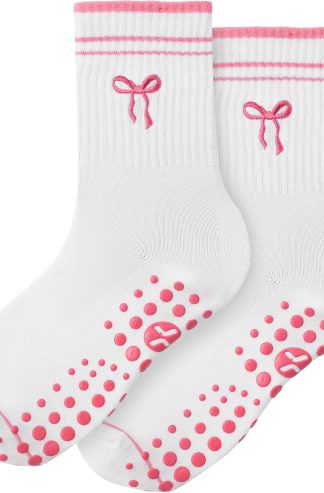 CoolMate Pilates Socks with Grips for Women, Yoga Socks, Crew