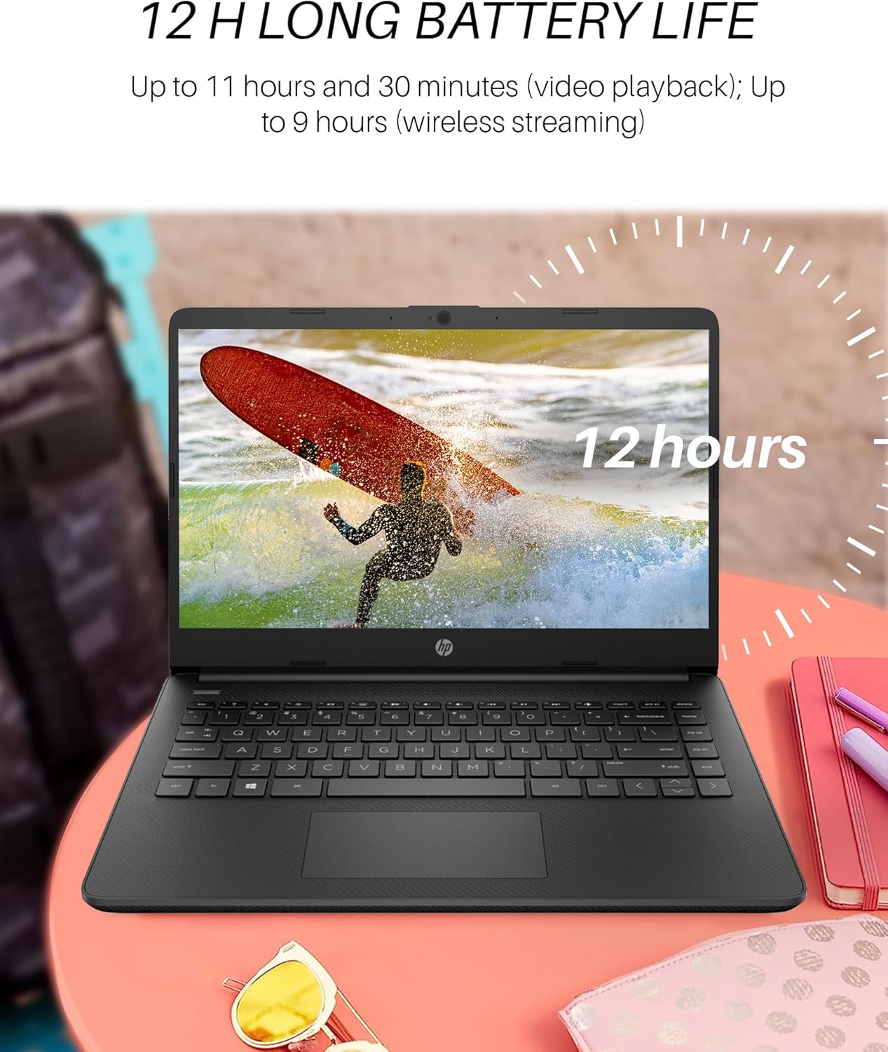 HP筆記本電腦16GB RAM用於學生業務,14英寸高清屏幕,Intel雙核N4120,416GB存儲(128GB EMMC + 256GB MSD + 32GB USB USB C Flash Drive),Windows 11 Pro&Office Pro Lifetime許可證 - Image 4