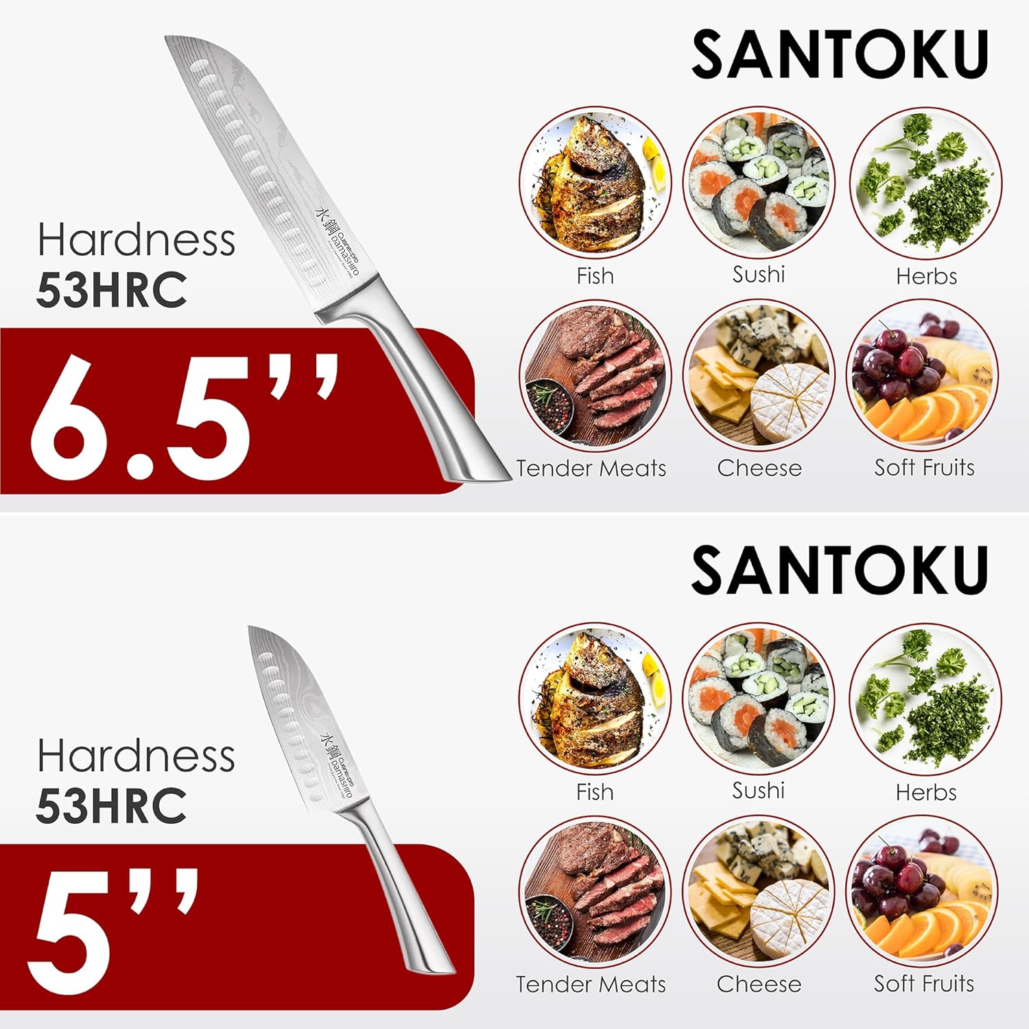 Cuisine::pro Damashiro 刀座(Kumi,7 件組廚師刀套裝)- 日本鋼刀 - 磁性刀座 - 大馬士革靈感刀片廚房刀 - Image 4