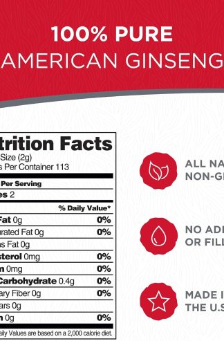 Dairyland Concentrated American Ginseng Powder 西洋参 - 8 oz Pack of Wisconsin Ginseng Powder - Non-GMO, Gluten Free - Herbal Supplement for Smoothies, Baking, Tea