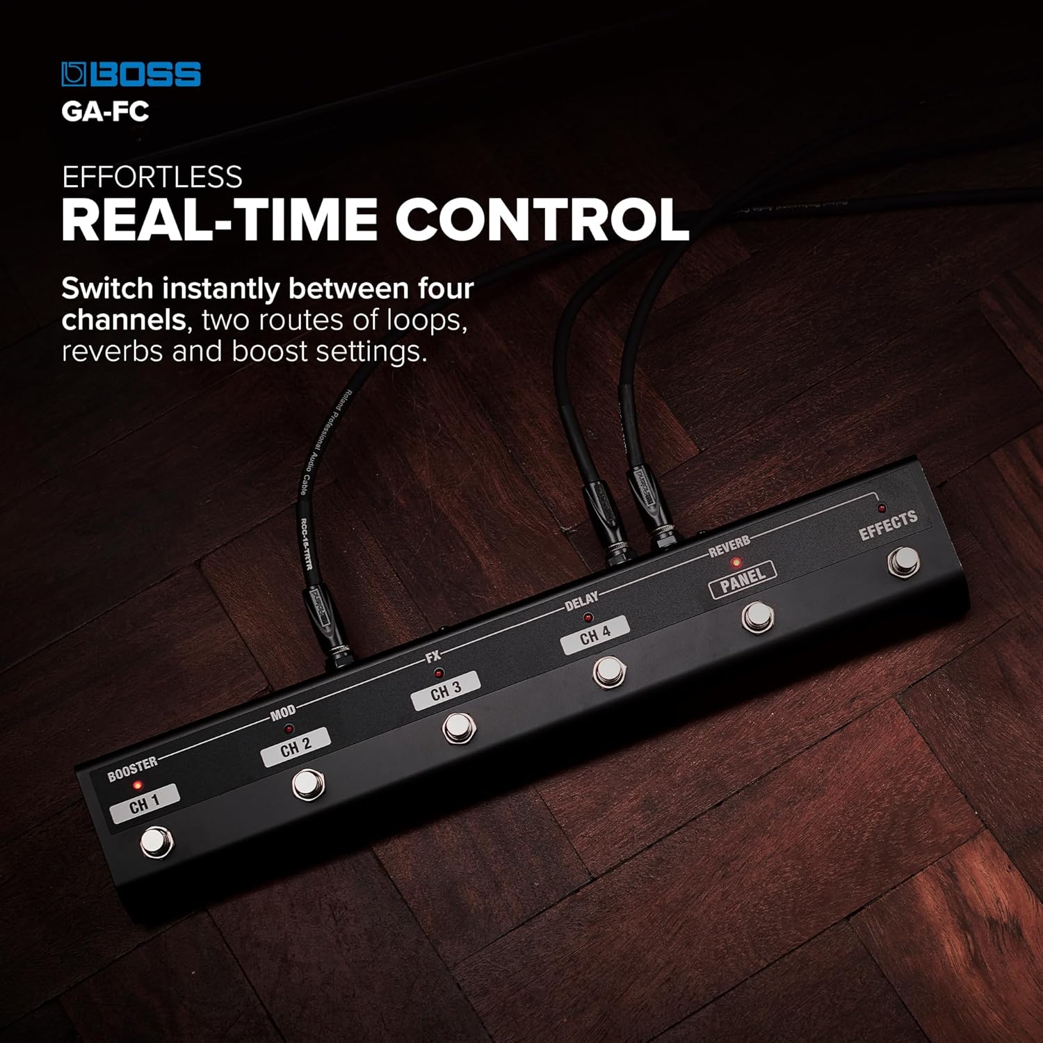 BOSS GA-FC | 6-Button Foot Controller | Hands-Free Control of BOSS/Roland Guitar & Bass Amps | Streamlined Channel Switching | Change Presets & Toggle Effects | Compatible with Most Katana Amps & More - Image 4